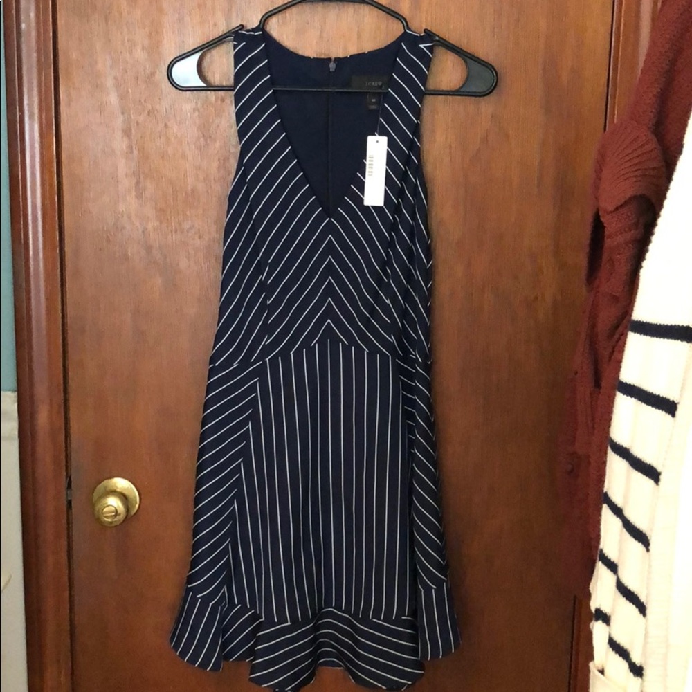 Jcrew silky striped dress never worn!